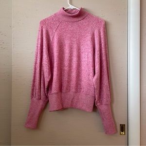Anthropologie Maeve Laney Pink Mockneck Sweater